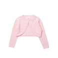 thumbnail image 3 of Aislor Kids Girls Bowknot Knitted Bolero Cardigan Single Button Closure Sweater A Pink 13, 3 of 7