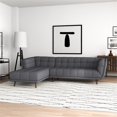 thumbnail image 6 of Allen Mid Century Modern Living Room Corner Gray Fabric Sectional Sofa, 6 of 7