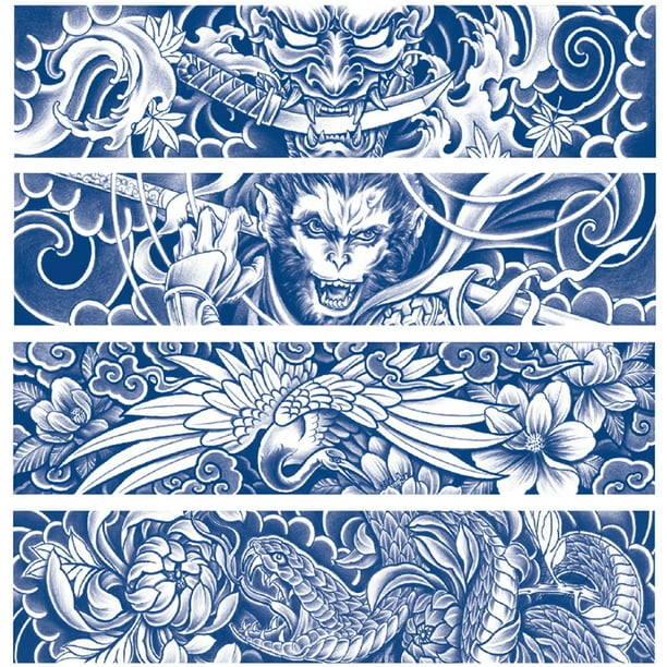 Etiqueta Engomada Del Tatuaje Arte Temporal Hugtrwg 4 Piezas Coloridos Impermeable Brazo Animal para Adultos