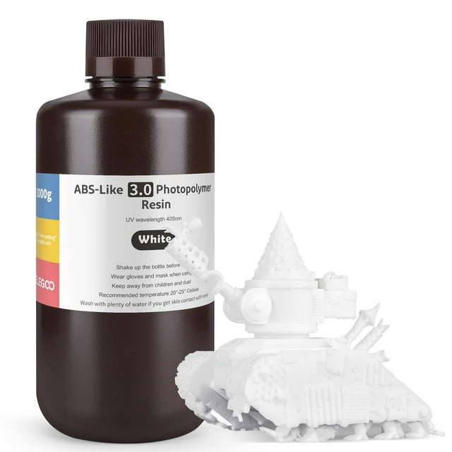 Impresora 3D de resina ELEGOO, ABS Like 3.0, 1000 g, mejorada, color blanco