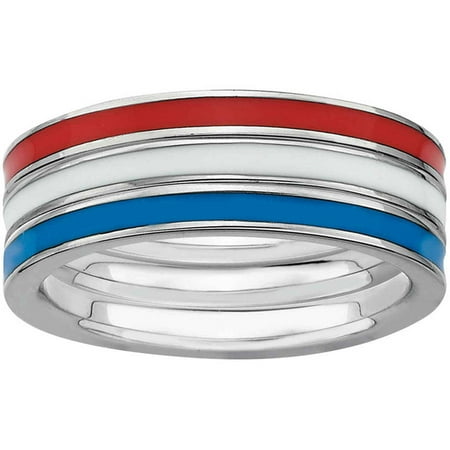 Sterling Silver Stackable Expressions USA Ring Set, available in multiple sizes