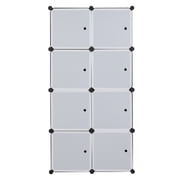 UWR-Nite Cube Storage Organizer, 8- Cube DIY Plastic Closet Cabinet, Modular Book Shelf Organizer Units, Storage Shelving Ideal for Bedroom Living Room Office with Doors