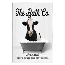 Stupell Industries Vintage Bathroom Cow Animals & Insects Painting Unframed Art Print Wall Art, 10 x 15