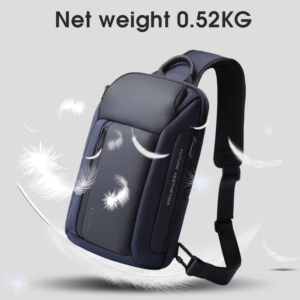 BANGE Waterproof Men's Sling Bag, Large Capacity Crossbody Backpack Durable