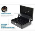 thumbnail image 4 of CARL Steel Security Cash Box with Hinged Lid, 4 Bill Slots and 5 Coin Slots, 4" x 10" x 4", Black, 4 of 5