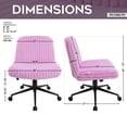 thumbnail image 4 of Techni Sport Plush Purple Criss Cross Chair, Armless Extra Wide Office Desk Chair to Sit Cross Legged, 4 of 9