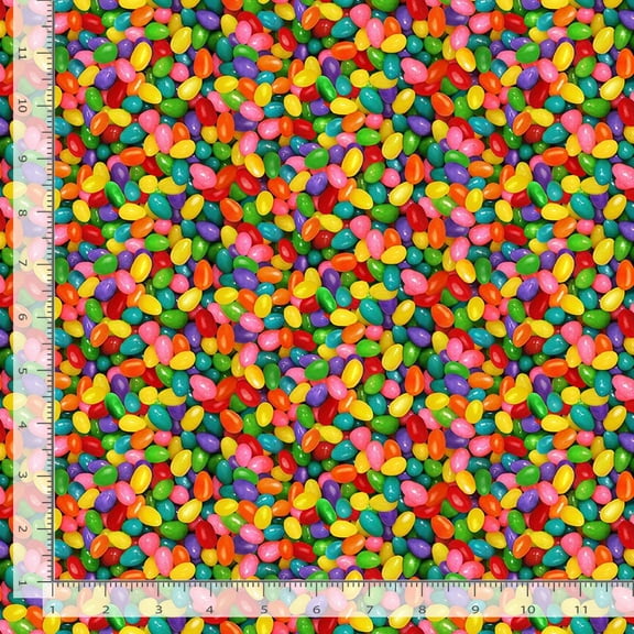 Cotton Got the Munchies Jelly Beans Easter Candy Sweet Tooth Spring Treats Timeless Treasures Multicolor Cotton Fabric Print by the Yard (FUN-CD3397-MULTI)