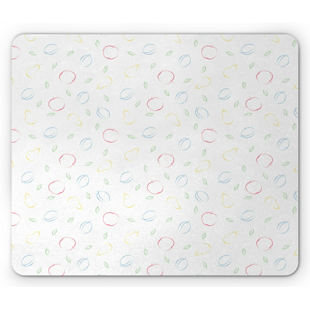 Colorful Mouse Pad, Crayon Drawing Style Pattern with