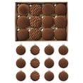 thumbnail image 6 of PULMCheerger 12-Pack Classic Dark Velvet Flocked Christmas Ball Ornaments - 6 cm/2.4 in Decorative Tree Accents for Festive Holiday Spirit, 6 of 7