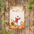 thumbnail image 2 of Happy Thanksgiving Samoyed with Turkey Pumpkins Autumn Vibes Vertical Metal Aluminum Sign Siberian Sammy Dog Lover Wall Art Home Decor - 12018, 2 of 5
