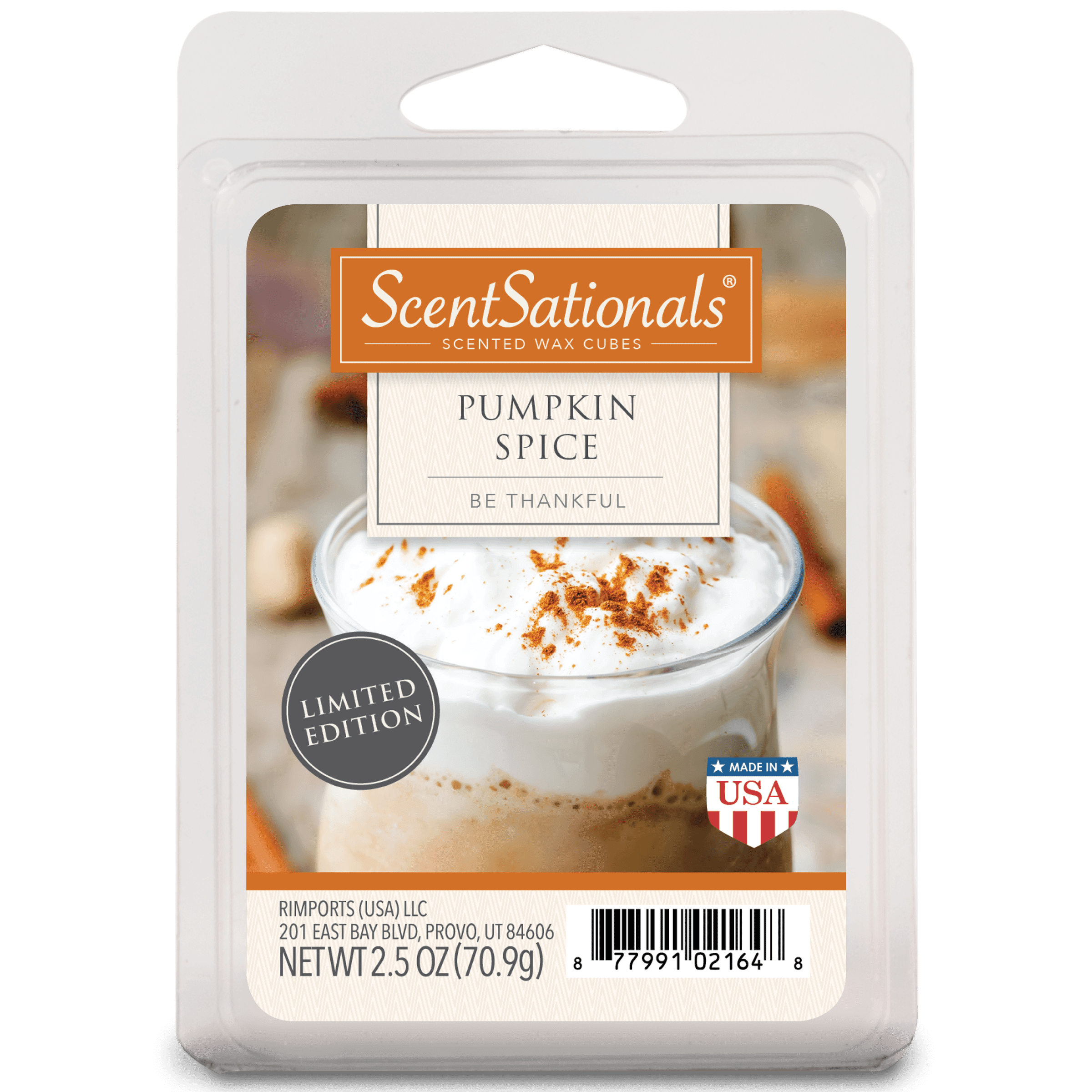 ScentSationals 2.5 oz Pumpkin Spice Scented Wax Melts