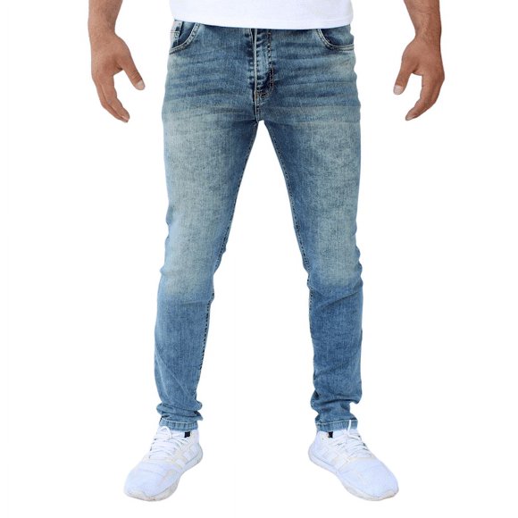 Pantalón de mezclilla stretch John Silver  Corte skinny Color azul verdoso batik