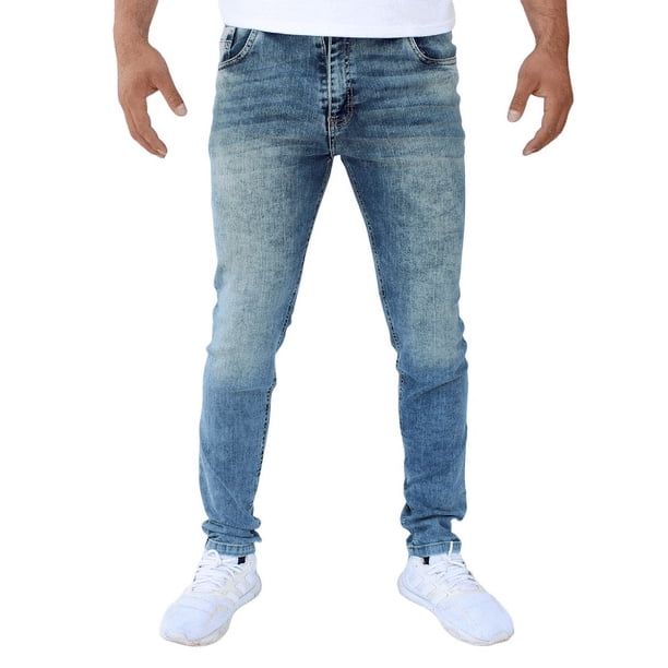 Pantalón de mezclilla stretch John Silver Corte skinny Color azul verdoso batik