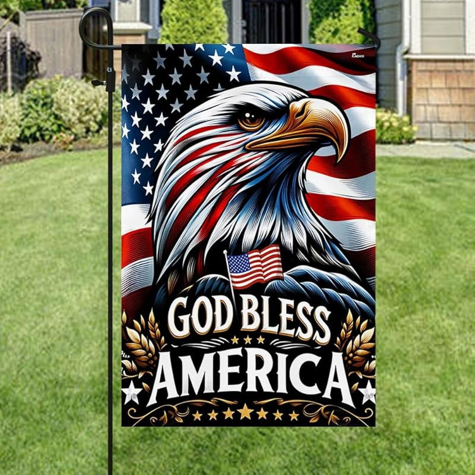 American Flag-Patriotic Eagle God Bless America Flag , Garden Flag USA Flags Premium Polyester-Decorative Indoor Outdoor Flag