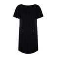 thumbnail image 5 of FASHOFT Beach Cover Ups for Women V Neck Long Swimsuit Cover Up Shirt Dress Bathing Suit with Pockets Black L, 5 of 6