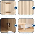 thumbnail image 3 of Juiluna Fluted Buffet Storage Cabinet, 47.2in Large Coffee Bar Kitchen Sideboard Cupboard with 3 Drawers 2 Doors for Living Room Entryway, Oak/White, 3 of 8