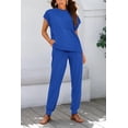 thumbnail image 7 of BTFBM Women's Two Piece Tracksuit Outfits Summer Short Sleeve Tops Long Pants Jogger Lounge Matching Sets Sweatsuit, 7 of 7