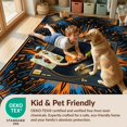 thumbnail image 4 of Design&I 8'x10' Washable Area Rug Snag-Free Record Vinyl Phonograph Player Featuring Musical Motifs Retro for Dining Room, Large Office, Lounge, 4 of 7