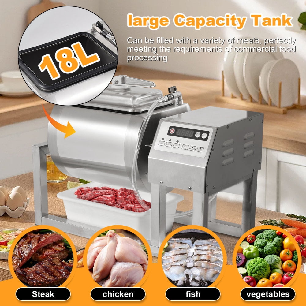 Meat Tumbler Marinator | 36lb/18L Vegetable Meatball Vacuum Tumbling Marinator | Three-Speed Meat Pickle Machine, Fast Marination Process for Jerky, Sausage, Bacon