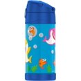 thumbnail image 3 of Thermos Kids 12oz Stainless Steel Vacuum Insulated Funtainer Straw Bottle, Baby Shark, 3 of 6