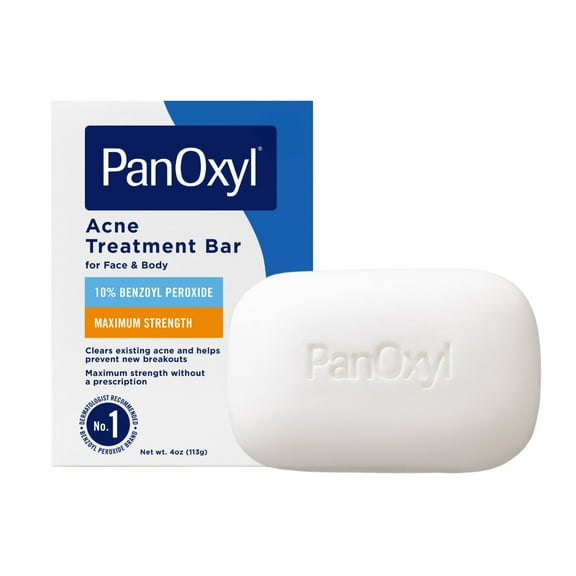 PanOxyl Acne Treatment Bar, Max Strength 10% Benzoyl Peroxide, 4 oz