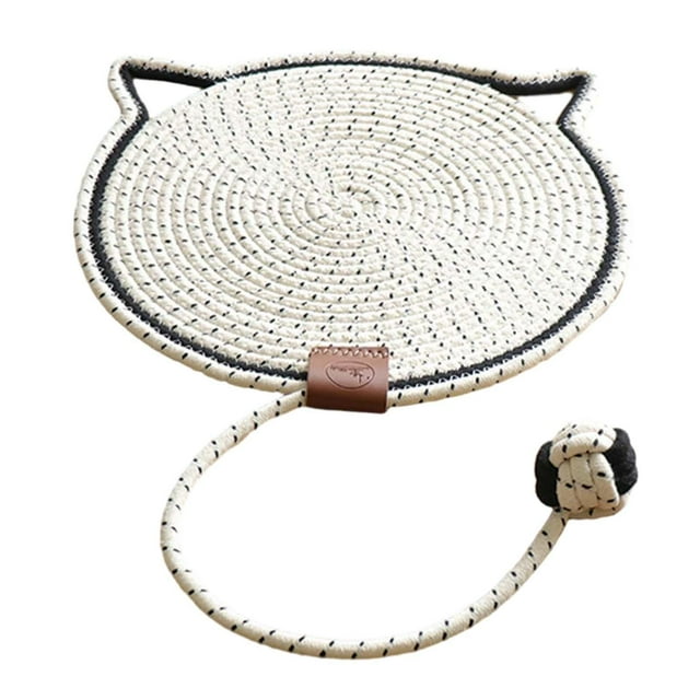 Cat Scratch Mat Interactive Cats Sleeping Mat with Ball for Carpet Couch Bed white