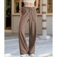 thumbnail image 4 of Women'S High Waisted Straight Leg Sweatpant Comfy Interior Drawstring Workout Sweat Pants Pocket Brown XL, 4 of 9