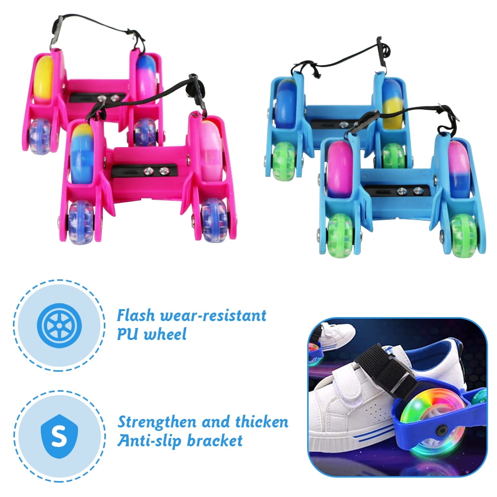 1 Pair Flashing Wheel Shoes Rollers Adjustable Lighted Heel Skate For Kid's Gift 