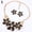 Black, variant on Women Rhinestone Flower Statement Pendant Necklace Earrings Jewelry Set-White