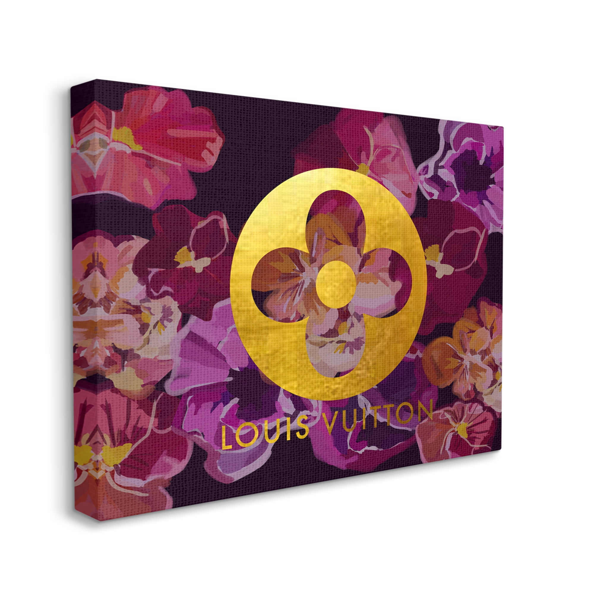 Stupell Industries Fashion Brand Purple Flowers Beauty & Fashion Painting Gallery Wrapped Canvas Art Print Wall Art, 30 x 24