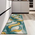 thumbnail image 4 of Teal Gold Marble Pattern Kitchen Rug Mat,Kitchen Runner Rugs Non Skid Washable,Decorative Kitchen Floor Mats for Kitchen,Sink,Laundry,17"X47", 4 of 5