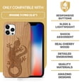 thumbnail image 7 of Case Yard Wooden Case Outside Soft TPU Silicone, Slim Fit Shockproof Wood Protective Phone Cover for Girls Boys Men and Women, Supports Wireless Charging Tribal Lizard Design case for iPhone-11-Pro, 7 of 7