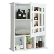 Canddidliike Wall Mounted and Mirrored Bathroom Cabinet-White, Storage Cabinet for Bathroom Laundry Room Kitchen