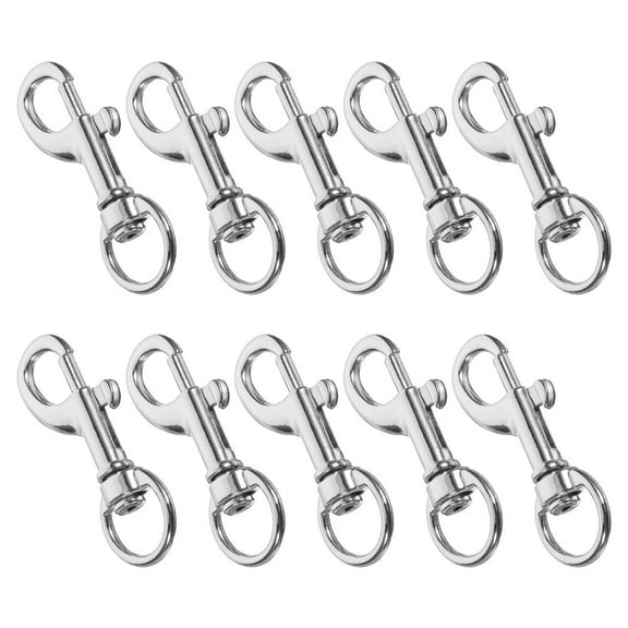 10pcs Clasp Snap Stainless Snap Hook Metal Clasp Swivel Bolt Snaps Hooks Dog Leash Clips Heavy Duty Snap Hooks Replacing Swivel Buckle