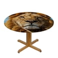 thumbnail image 3 of WYYP Waterproof Resistant Fabric 100% Polyester Fiber Table Cloth - Majestic Lion Design White, 3 of 8