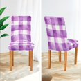 thumbnail image 3 of Yayeee 4 Pack Dining Chair Covers Stretch Parson Chairs Slipcovers Seat Protector, Purple and White Pattern, 3 of 6