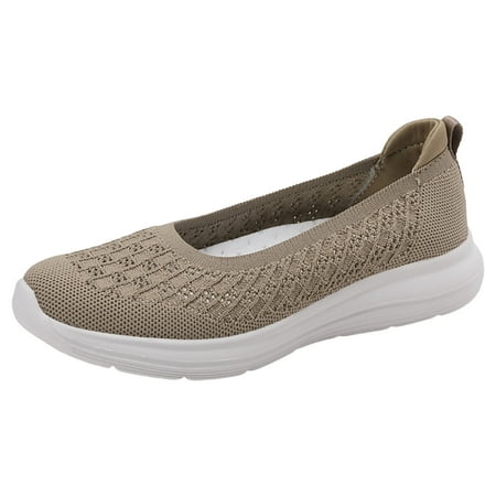 

Sngxgn Women Flats Shoes Comfortable Washable Casual Ballet Flats Soft Slip on Flats for Dressy Wedding Work Office(Khaki 9)
