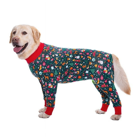 2024 Christmas Clothes for Dogs Red Pet Dog Pajamas Christmas Decorations Dog Jumpsuit Warm Dog Christmas Outfits for Dogs (Multi Element Xmas,26)