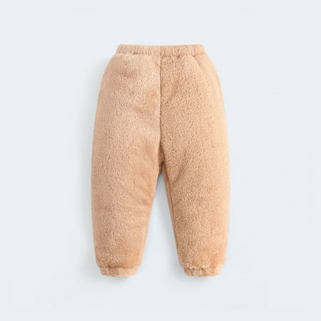 

Yubatuo Children s Cotton Trousers Boys And Girls Thickened Cotton Pants Brown 90
