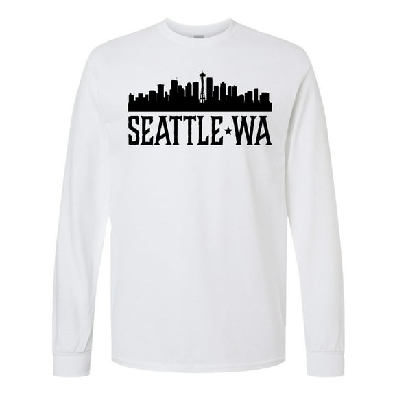Inktastic Seattle Washington City Skyline Long Sleeve T-Shirt