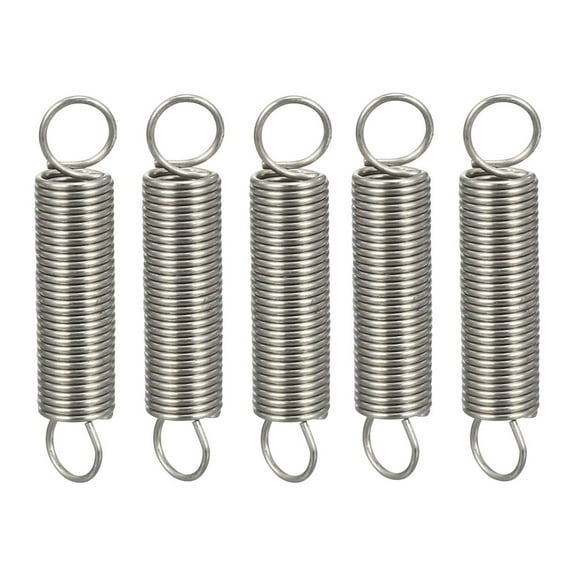 0.4x4x20mm Stainless Steel Small Dual Hook Tension Spring, 5pcs
