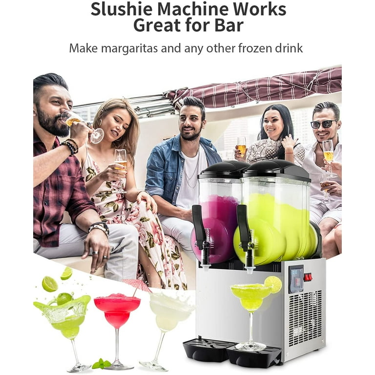 Commercial Slushy Machine 2x4 Gal Slushie Machine Frozen Drink