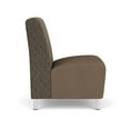 thumbnail image 2 of Siena Lounge Reception Armless Guest Chair / Brushed Steel Legs / Brown / Brown, 2 of 5