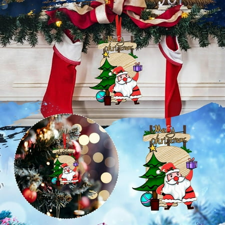 

Cinmonia New Christmas Ornament Pendant Decoration Snowman Elk Wreath Pendant
