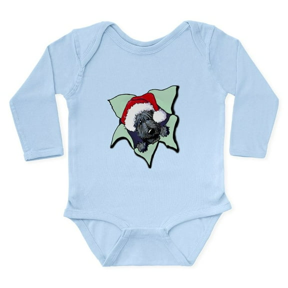 CafePress - Scottie Santa Blast Long Sleeve Infant Bodysuit - Long Sleeve Cotton Baby Bodysuit