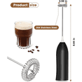 thumbnail image 2 of Milk Frother, USB Rechargeable Electric Milk Frother Stick Manual Handy Milk Frother for Coffee, Latte,Black, 2 of 7