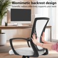 thumbnail image 4 of Office Chair Desk Computer Chair Ergonomic Adjustable Executive Mesh Mid Back with 360 Degree Swivel Wheels Lumbar Support Armrest,White, 4 of 14
