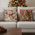 thumbnail image 5 of Yucurem Christmas Cushion Covers Set of 4, Christmas Tree Snowman Reindeer Santa Decorative Pillowcase for Home Sofa Living Room Couch Bed, 5 of 10