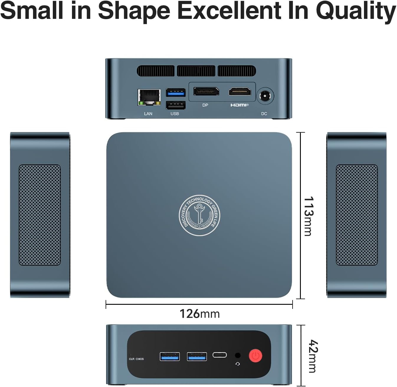 Trigkey S5 Desktop PC, Ryzen 7 Pro 5850U Mini PC (8C/16T, Up to