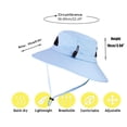 thumbnail image 3 of Women's UPF 50+ Summer Outdoor Hat,Waterproof Beach Fishing Head Protect Cap, UV Protection Foldable Mesh Fishing Hat, 3 of 3